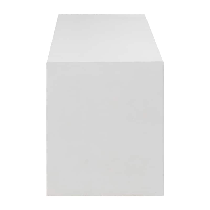 Layla 63-inch Indoor-Outdoor White Concrete Waterfall Bench - N/A