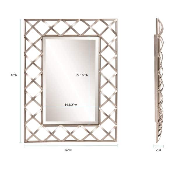 Allan Andrews Rectangular Wall Mirror with Lattice Iron Frame - 32"H x 24"W