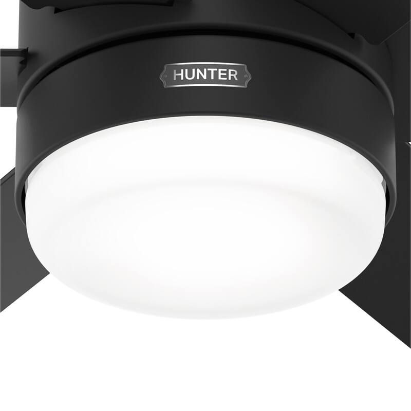 Hunter Mathers Low Profile Ceiling Fan with LED Light, Handheld Remote Modern Contemporary, Transitional