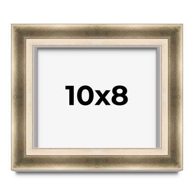 10x8 Shadow Box Frame Silver | 1.75 inches Deep Real Wood Traditional