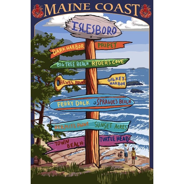 Islesboro Maine Destinations Sign Version 2 Lantern Press Artwork Art Print Multiple Sizes Available