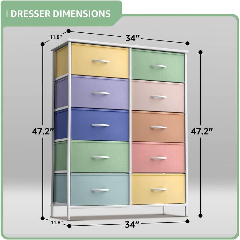 Dressers for Bedroom with 10 Drawers, Chest of Drawers for Bedroom