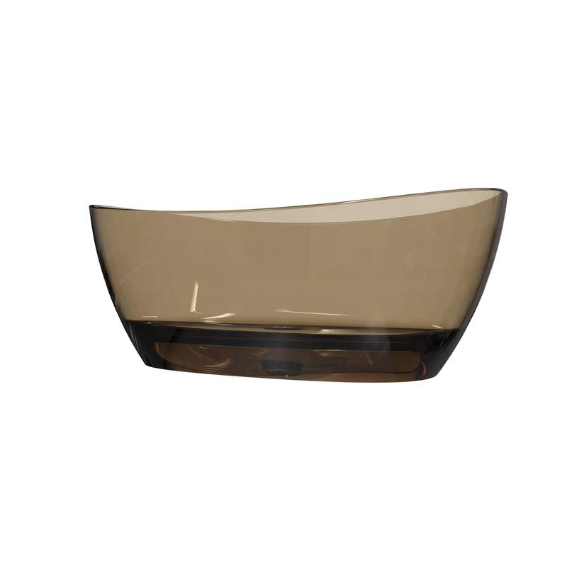 MEDUNJESS 65'' Freestanding Bathtub Solid Surface Soaking Tub