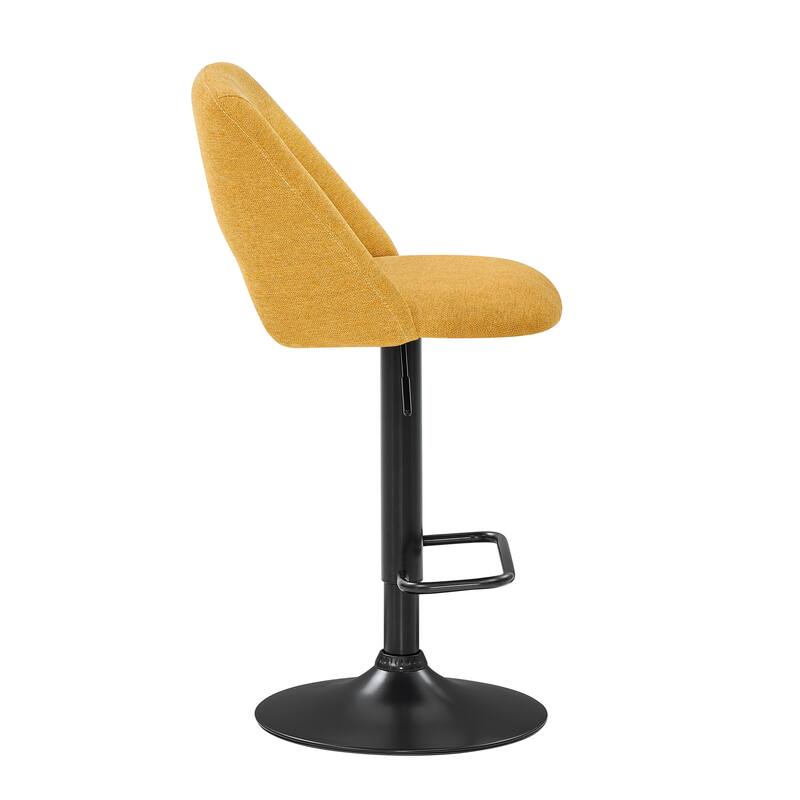 Roundhill Furniture Nuvia Contemporary Adjustable Barstool with Upholstered Swivel Seats, Set of 2