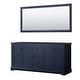 preview thumbnail 14 of 16, Wyndham Collection Avery 72" Double Free Standing Vanity Cabinet - Dark Blue / Matte Black Hardware
