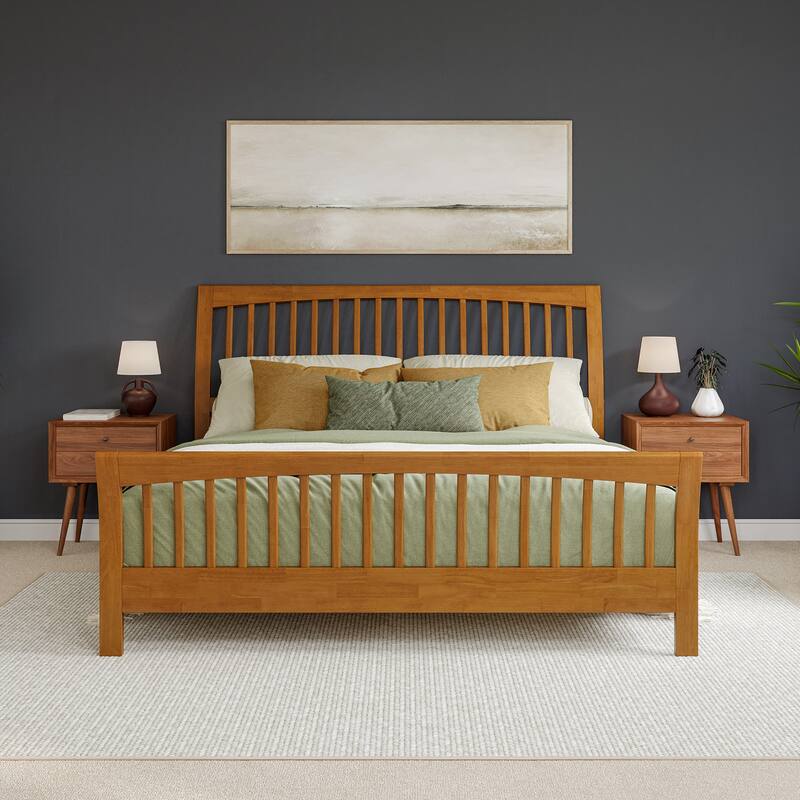 AFI Orleans Solid Wood Low Profile Platform Bed with Matching Footboard