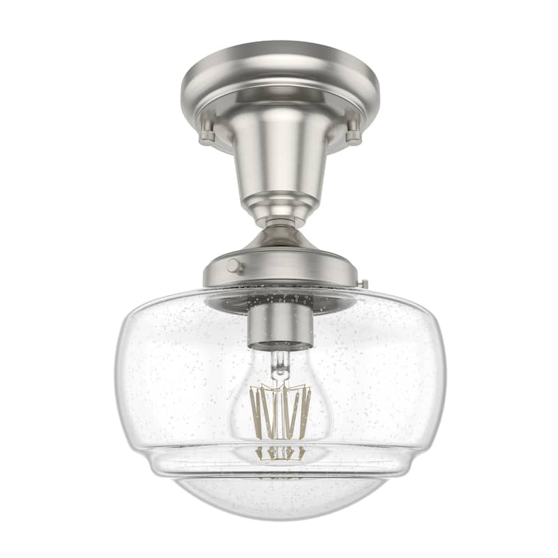 Hunter Saddle Creek 1-Light Mini Pendant / Semi-Flush Mount Ceiling Light - Kitchen Island, Dining Room, Hallway