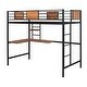 preview thumbnail 16 of 22, Twin Size Metal Loft Bed wL-shaped Desk, Bookshelf, Ladder, Guardrail