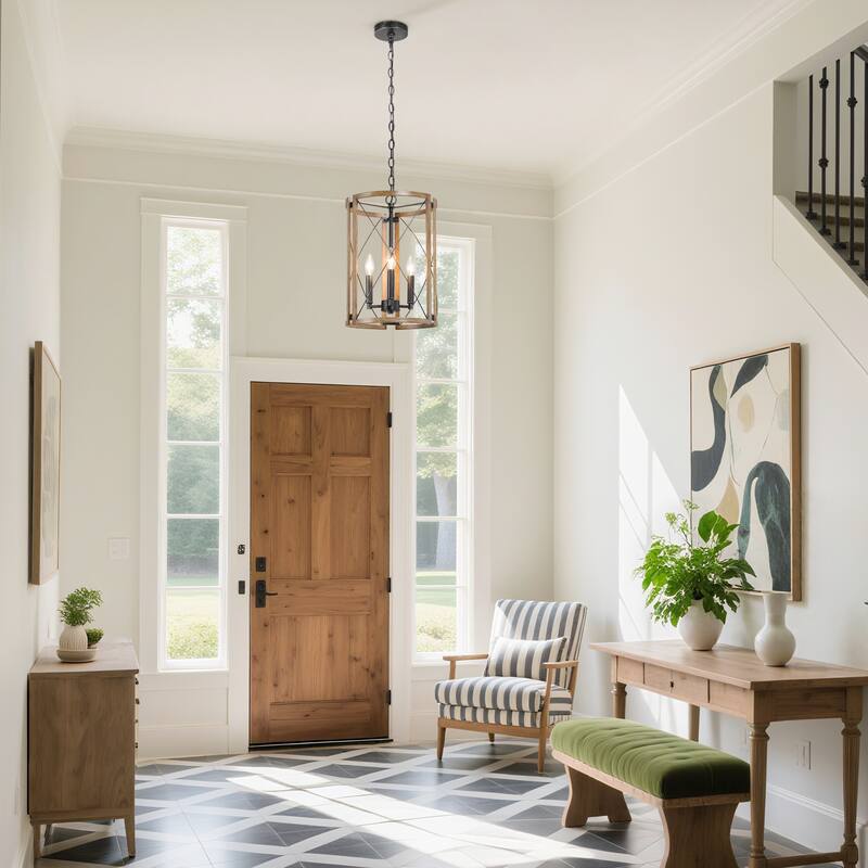 Modern Farmhouse 3-Light Chandelier Foyer Pendant Island Light for Dining Room