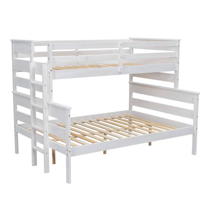 Solid Wood Bunk Bed with Ladder and Fence for Kids, Boys and Girl, Bedroom