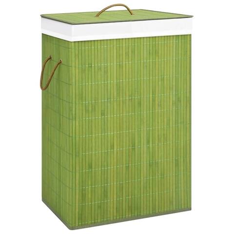 vidaXL Bamboo Laundry Basket 19 gal - 15.7" x 11.8" x 23.6"
