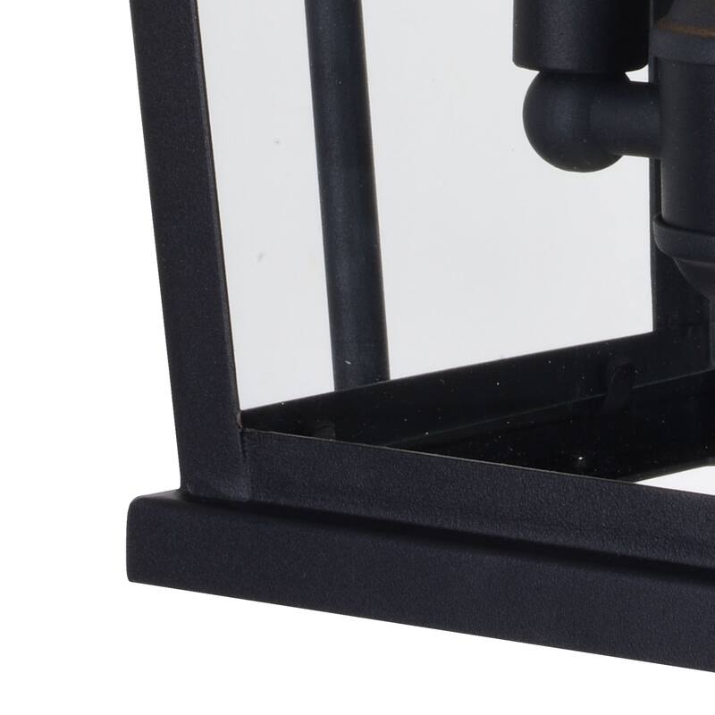 Lexington Aluminum Black Motion Sensor Dusk to Dawn Outdoor Wall Light Clear Glass