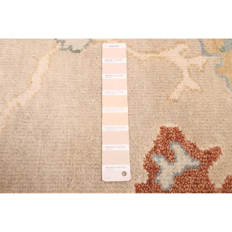 ECARPETGALLERY Hand-knotted Modern Oushak Light Khaki Wool Rug - 7'11 x 9'11