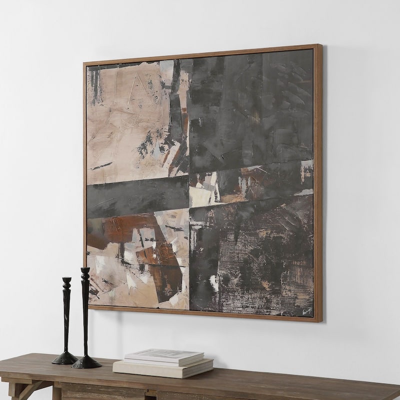 Renwil Odysseus Canvas Wall Art with Deep Brown Frame