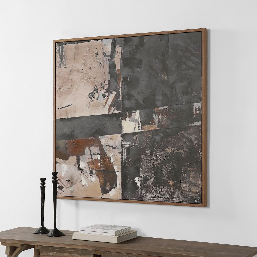 Renwil Odysseus Canvas Wall Art with Deep Brown Frame