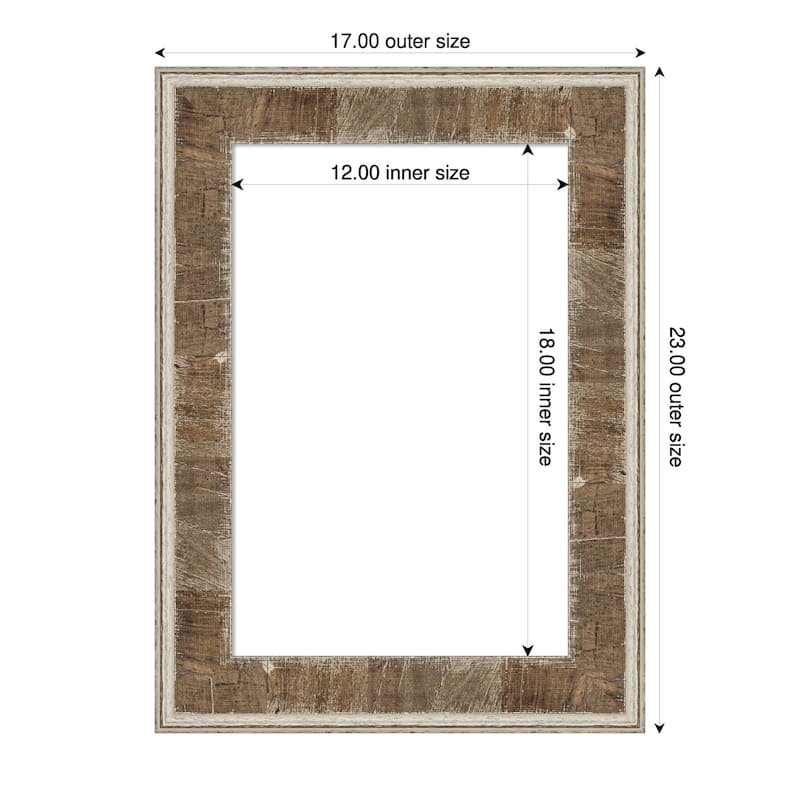 Amanti Art Farmhouse Brown Narrow Framed Dry Erase Magnetic Board - 17 x 23 in