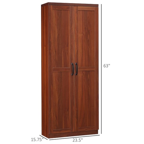 HOMCOM Kitchen Pantry White Freestanding Cupboard With 2-Doors, Adjustable Shelves For Living Room, Dining Room And Bedroom 838-330V00WT