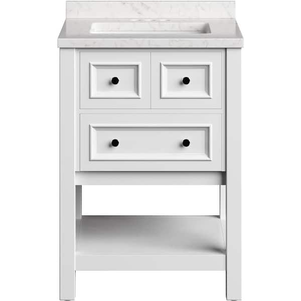 slide 2 of 12, Hanover Tremont 24-In. Bathroom Vanity Set includes Sink, Countertop, plus Cabinet w/1 Drawer & Bottom Shelf, White