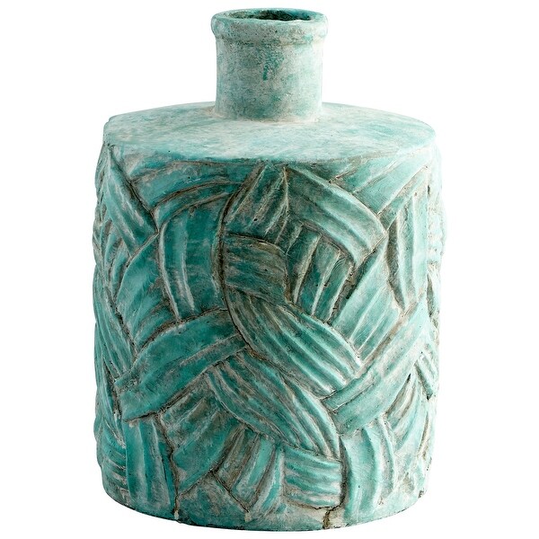 Cyan Design 09622 Chenille 11-1/2" Diameter Cement Vase - Antique Green