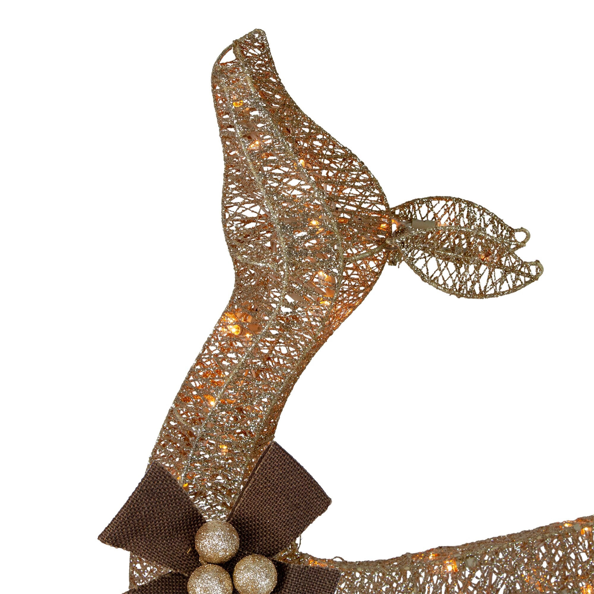 Shop Set Of Lighted Champagne Standing Doe And Fawn Outdoor