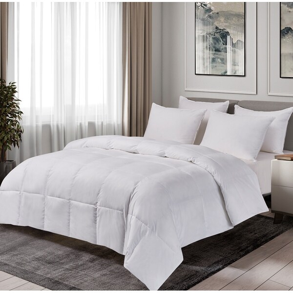 Aurora 233 Thread Count White Goose Down Comforter - Bed Bath