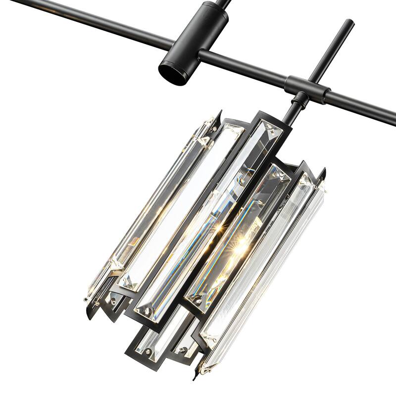 3-Light Modern Glam Linear Crystal Pendant Light Kitchen Island Lightings