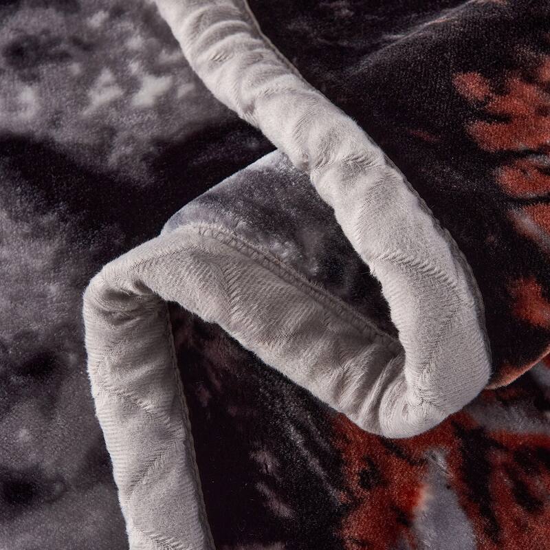 Floral & Animal 2-Ply Heavy Raschel Blanket 85" X 95"