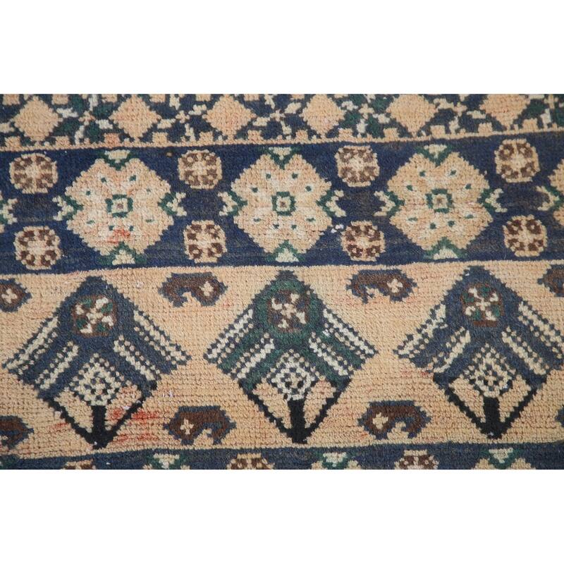 Distressed Bakhtiari Persian Vintage Rug Handmade Wool Carpet - 8'3"x 11'1"