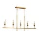 Mid-Century 5-Light Candle White Fabric Linear Island Pendant