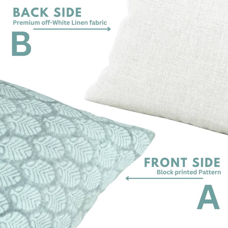 Linen Indoor and Outdoor Pillow Cover - Sanganeri Jaal