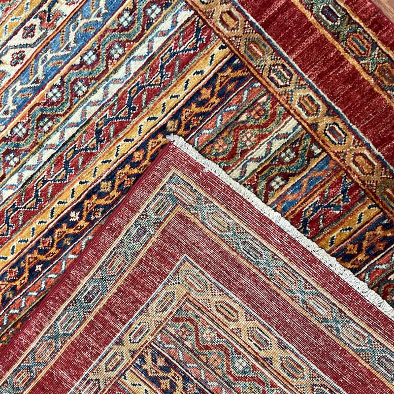 HERAT ORIENTAL Hand-knotted Super Kazak Khorjeen Design Wool Rug - 3'11" x 5'10"