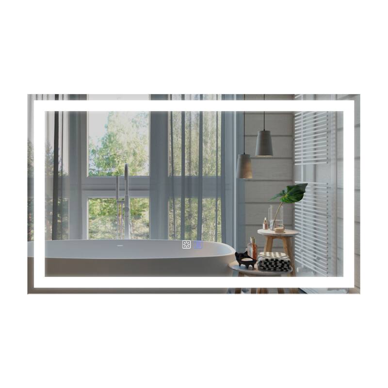 Wall Mounted Bathroom Rectangle Front And Back light LED Mirror With Anti Fog And Dimmable