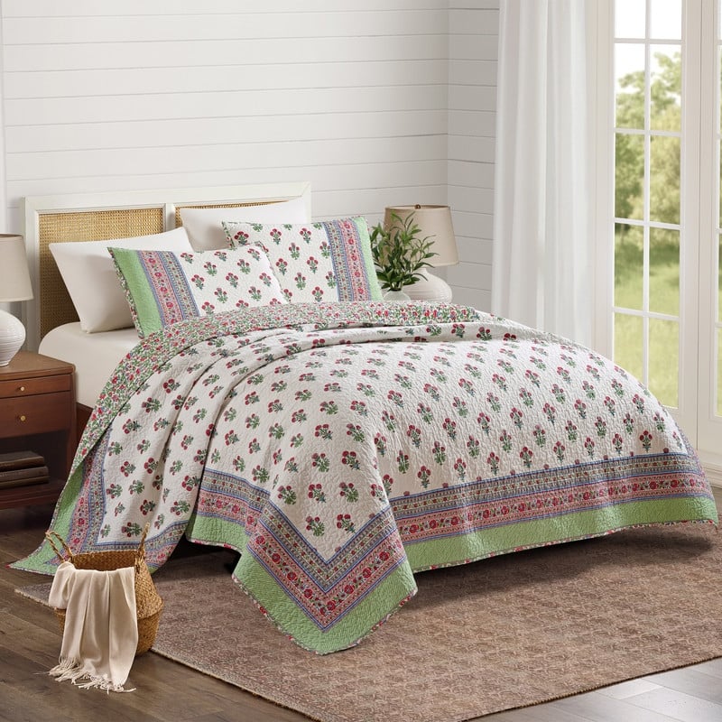 Modern Heirloom Serena Floral Reversible Cotton Quilt Set - Twin - Twin XL