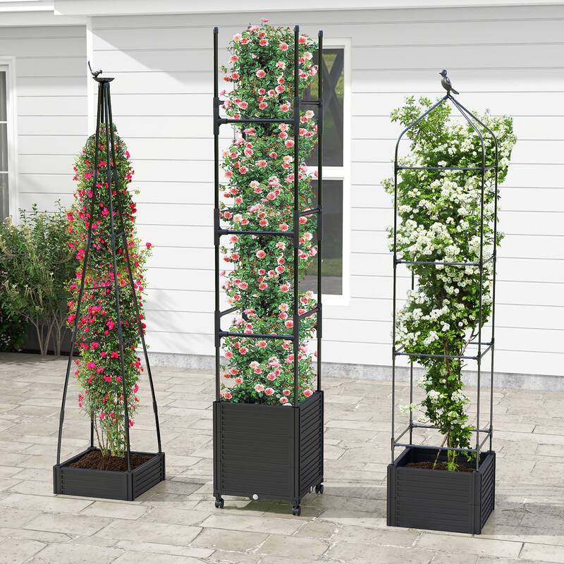 Gymax 81'' Garden Obelisk Trellis for Climbing Plants Tall Plant