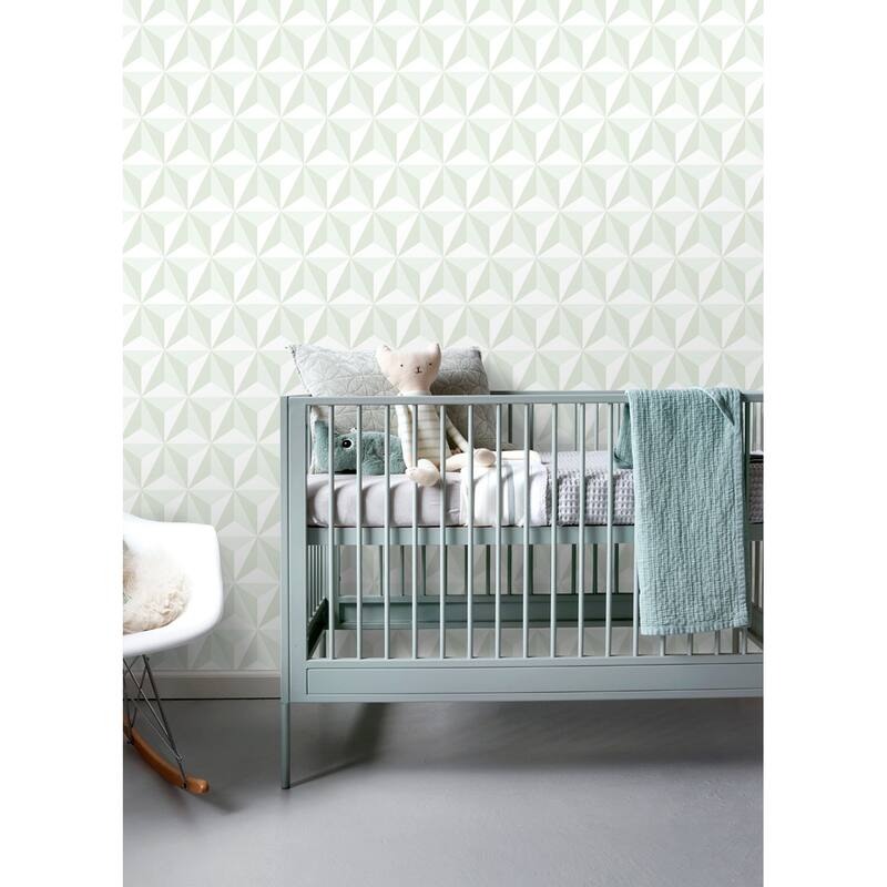 Chesapeake Adella Sage Geometric Wallpaper - 20.9 x 396 x 0.025