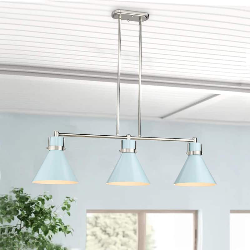 3-Light Farmhouse Pendant Light, Industrial Kitchen Island Lighting Fixture