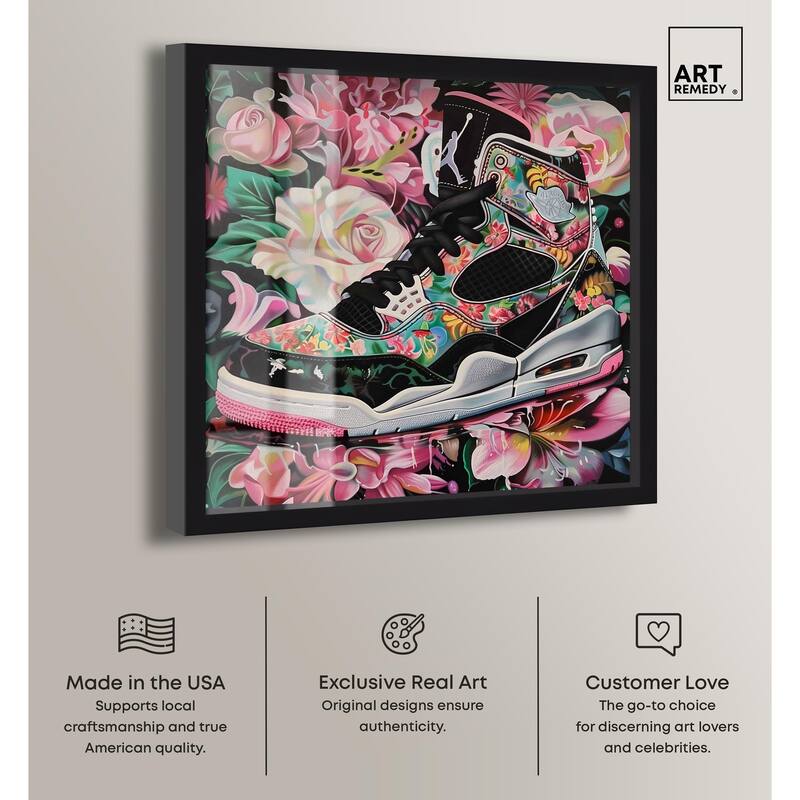 Hidden in Floral Bloom Sneaker Shadowbox by Art Remedy