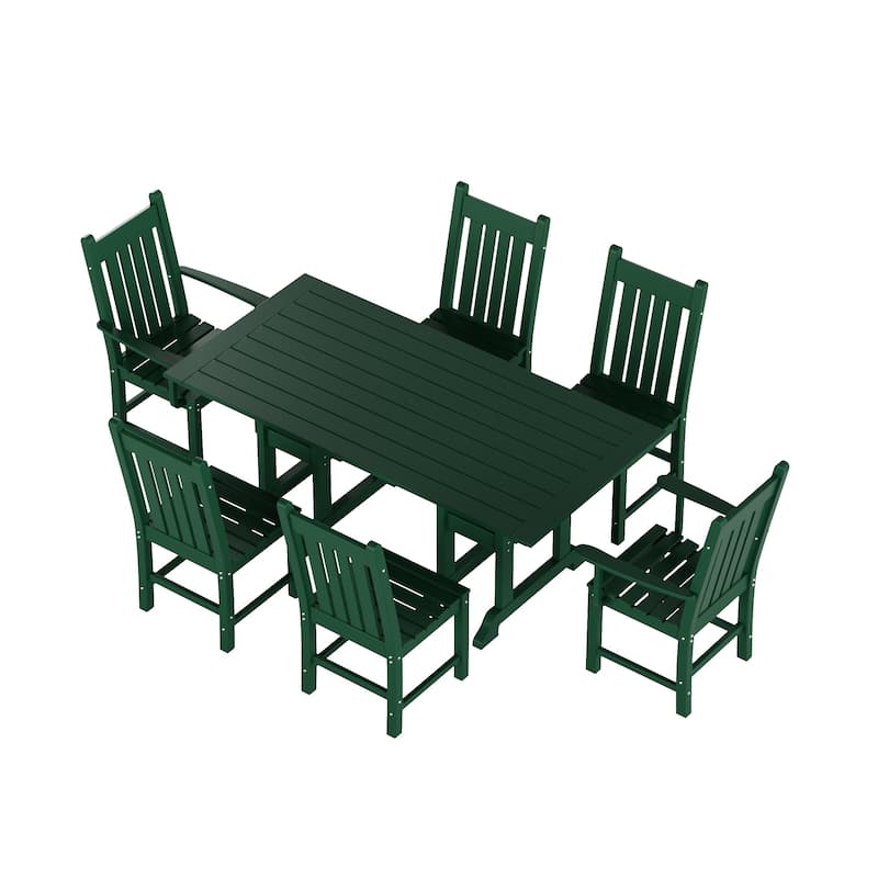 Laguna Hdpe All Weather Outdoor Patio Dining Set with Rectangle Table, Side Chairs (7-Piece Set)
