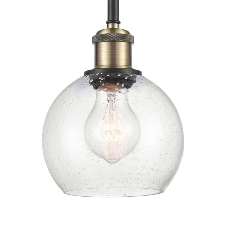 Innovations Lighting 516-1S-8-6 Athens Pendant Athens 6" Wide Mini - Black Antique Brass / Seedy