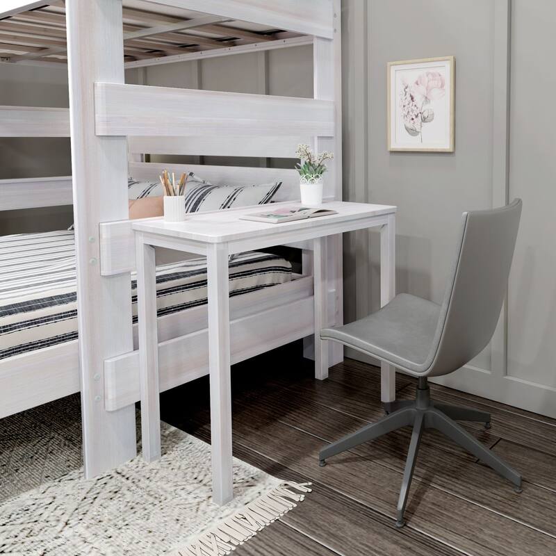 Max and Lily Farmhouse Twin over Queen L Shaped Bunk Bed with Desk