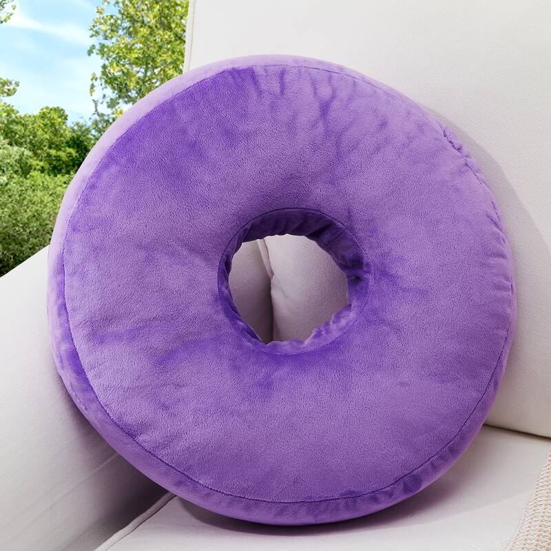 Cheer Collection Super Soft Round Donut Pillow - Assorted Colors