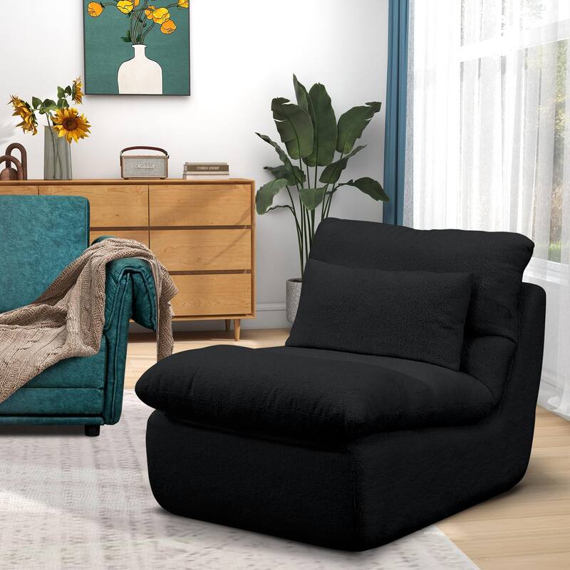 Sponge Single Sofa, 32" Boneless Sofa for Small Spaces Comfy Sofas with Removable Cover