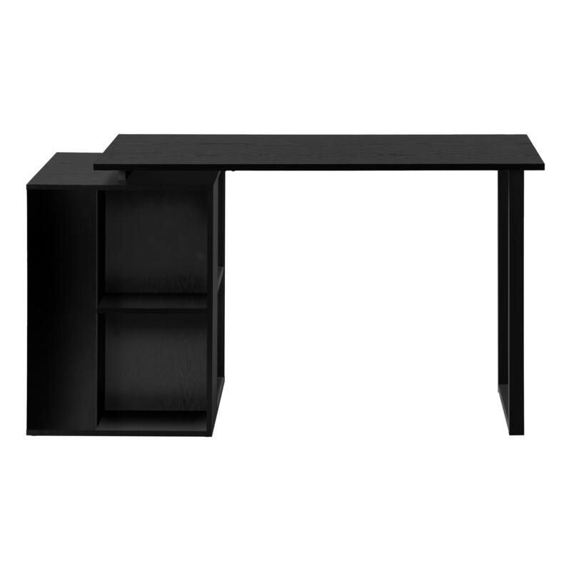 Computer Desk, Home Office, Left, Right Set-up, Storage Shelves, 55"l, Work, Laptop, Black Laminate