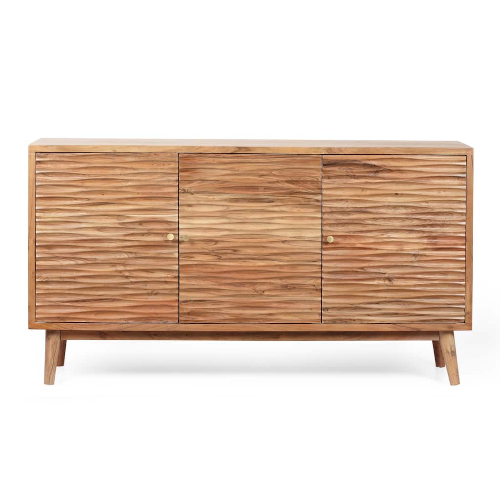 Warrenton Boho Handcrafted 2 Door Acacia Wood Sideboard by Christopher Knight Home - 58.00" L x 16.00" W x 32.00" H