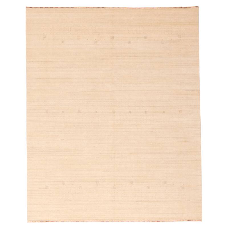 ECARPETGALLERY Hand Loomed Indo Gabbeh Ivory Wool Rug - 8'3 x 9'10