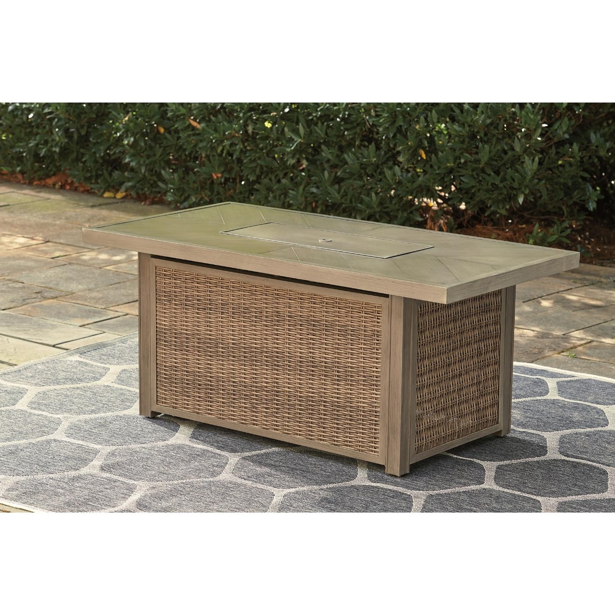 Beachcroft beige rectangular outdoor dining sale set