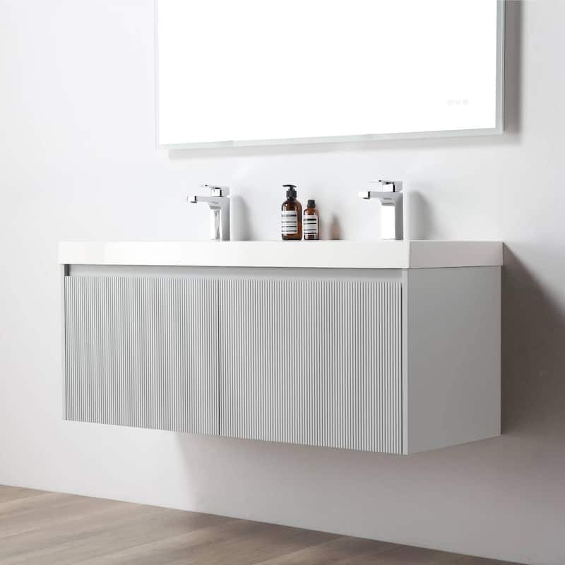 Blossom Positano 48" Floating Double Sink Vanity with Side Cabinets