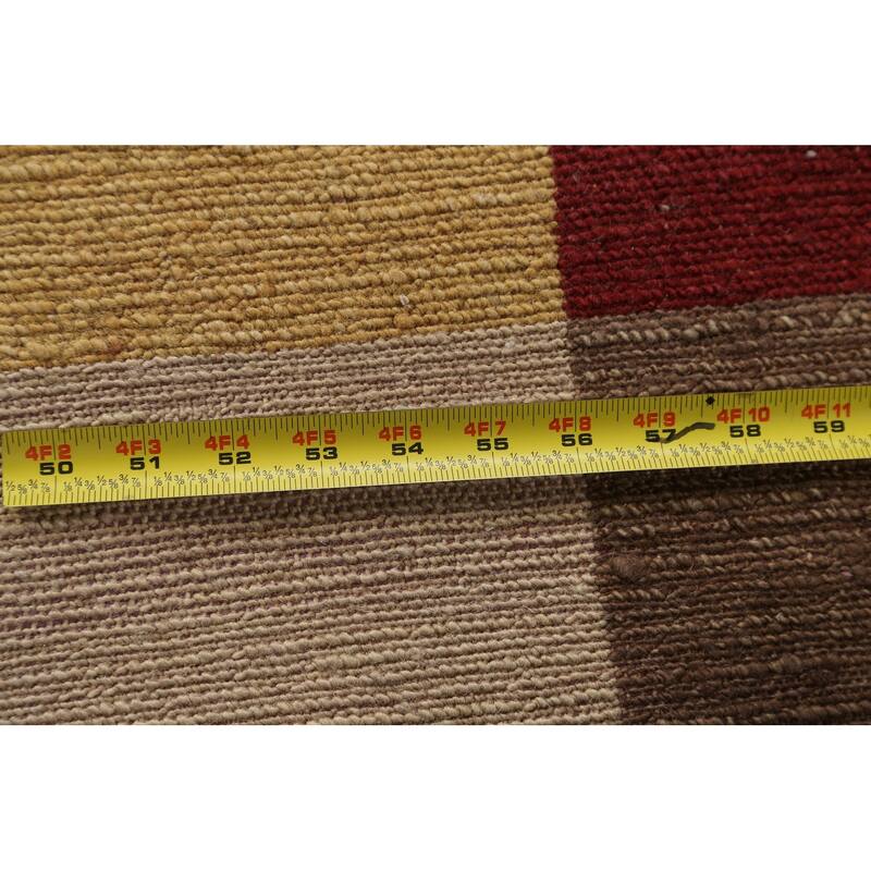 Checkered Gabbeh Kashkoli Oriental Runner Rug Hand-knotted Wool Carpet - 2'2" x 6'0"