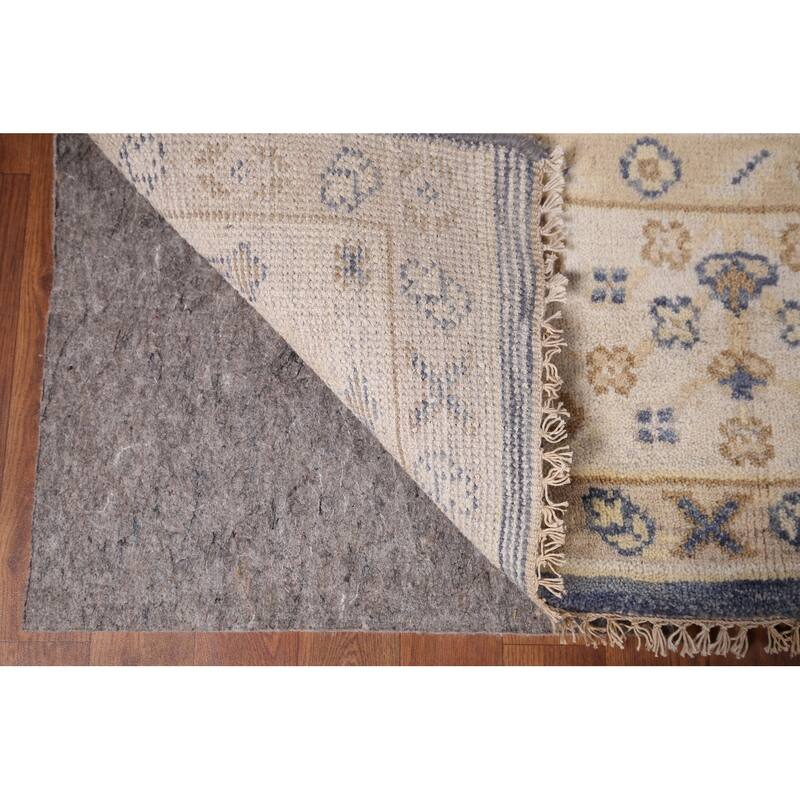 Blue Oushak Indian Area Rug Hand-Knotted Wool Carpet - 8'0"x 9'9"