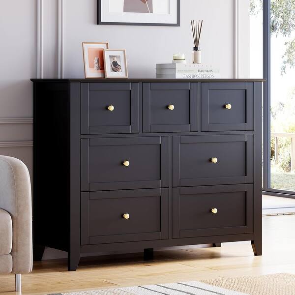 7 Chest of Drawer Dresser, Modern and Stylish Dresser, Deep Drawers and  Nickel Round Handle - On Sale - Bed Bath & Beyond - 42620045